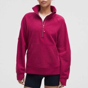 Scuba Oversized Funnel-Neck Half Zip Long | Berry Rumble | XL/XXL